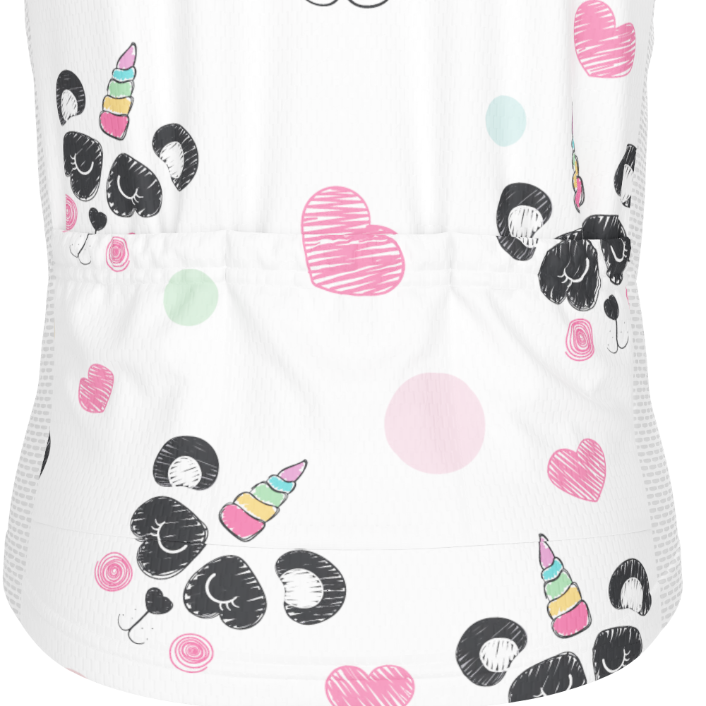 Kid's I Love Panda Unicorn Short Sleeve Cycling Jersey