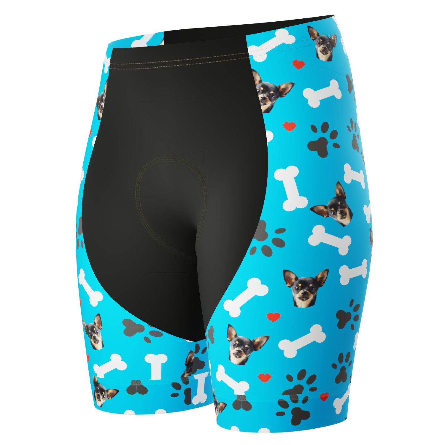 Women's Gel Padded Cycling Shorts Quick Dry & Custom Pet Bones Design