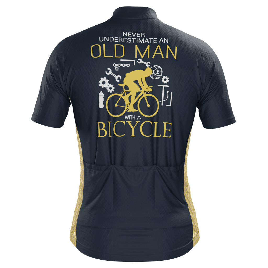 Men's Never Underestimate an Old Man Short Sleeve Cycling Jersey