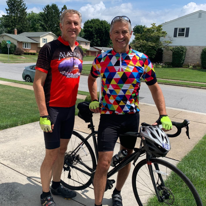 Men's High Viz Color Triangles Short Sleeve Cycling Jersey