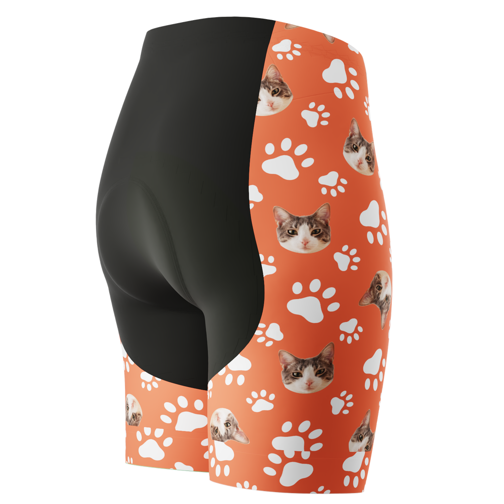 Women's Custom Pet Paws Cycling Shorts Gel Padded Performance