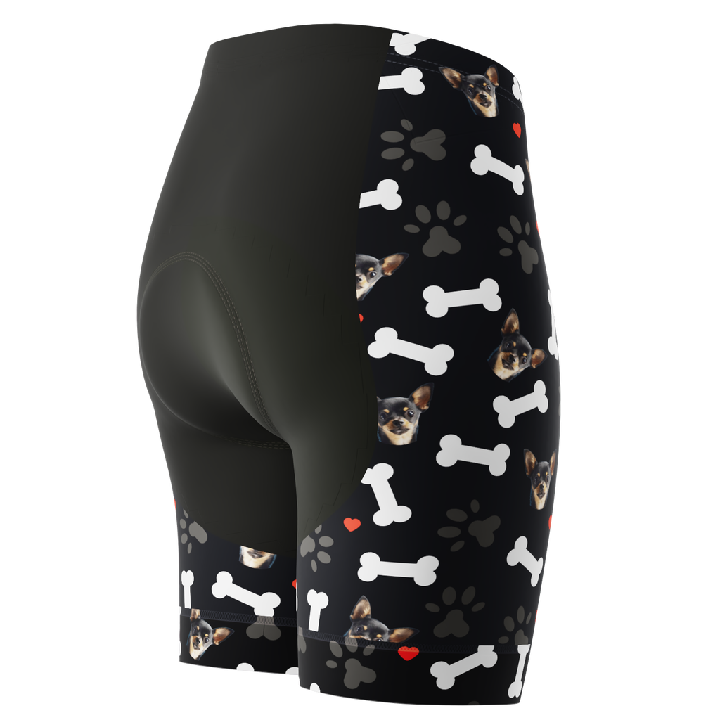 Women's Gel Padded Cycling Shorts Quick Dry & Custom Pet Bones Design