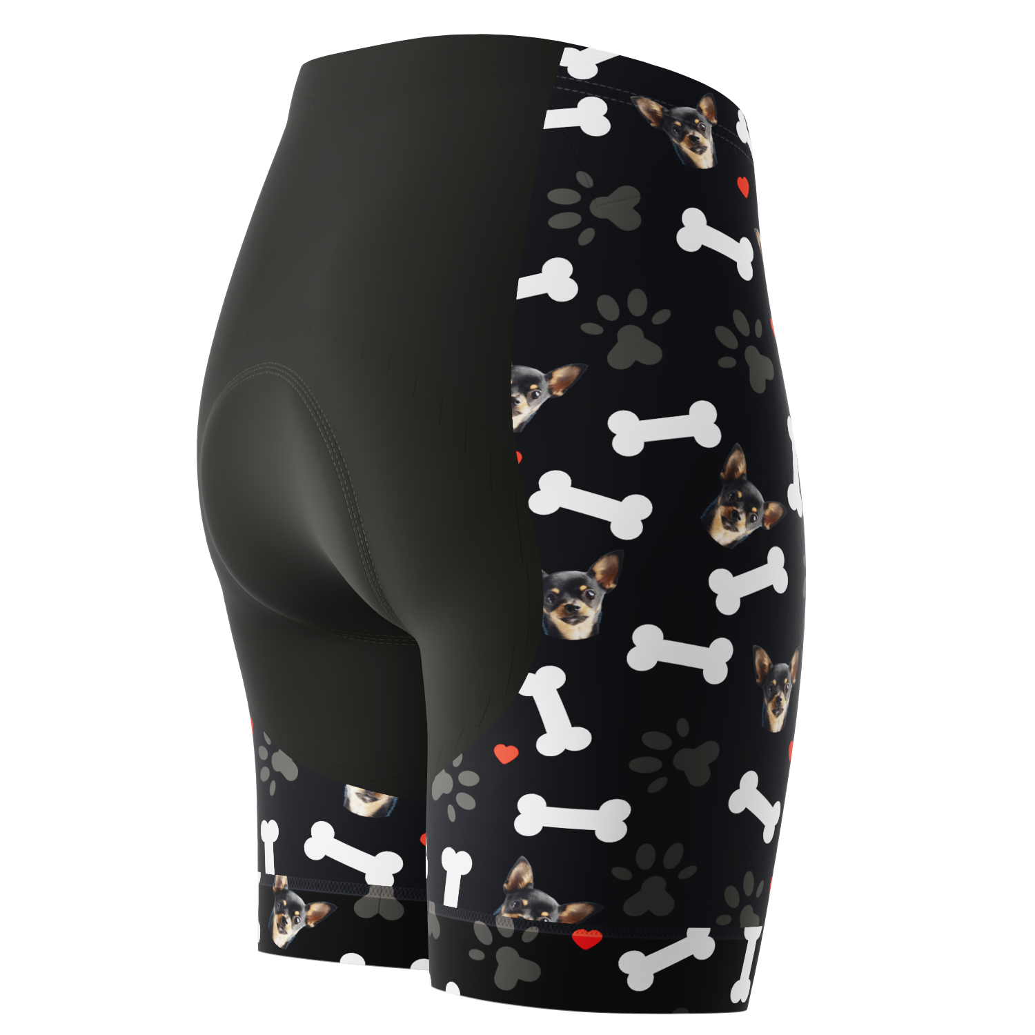 Women's Gel Padded Cycling Shorts Quick Dry & Custom Pet Bones Design