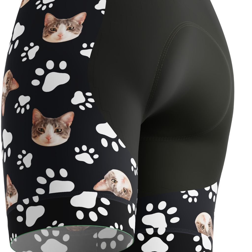 Women's Custom Pet Paws Cycling Shorts Gel Padded Performance