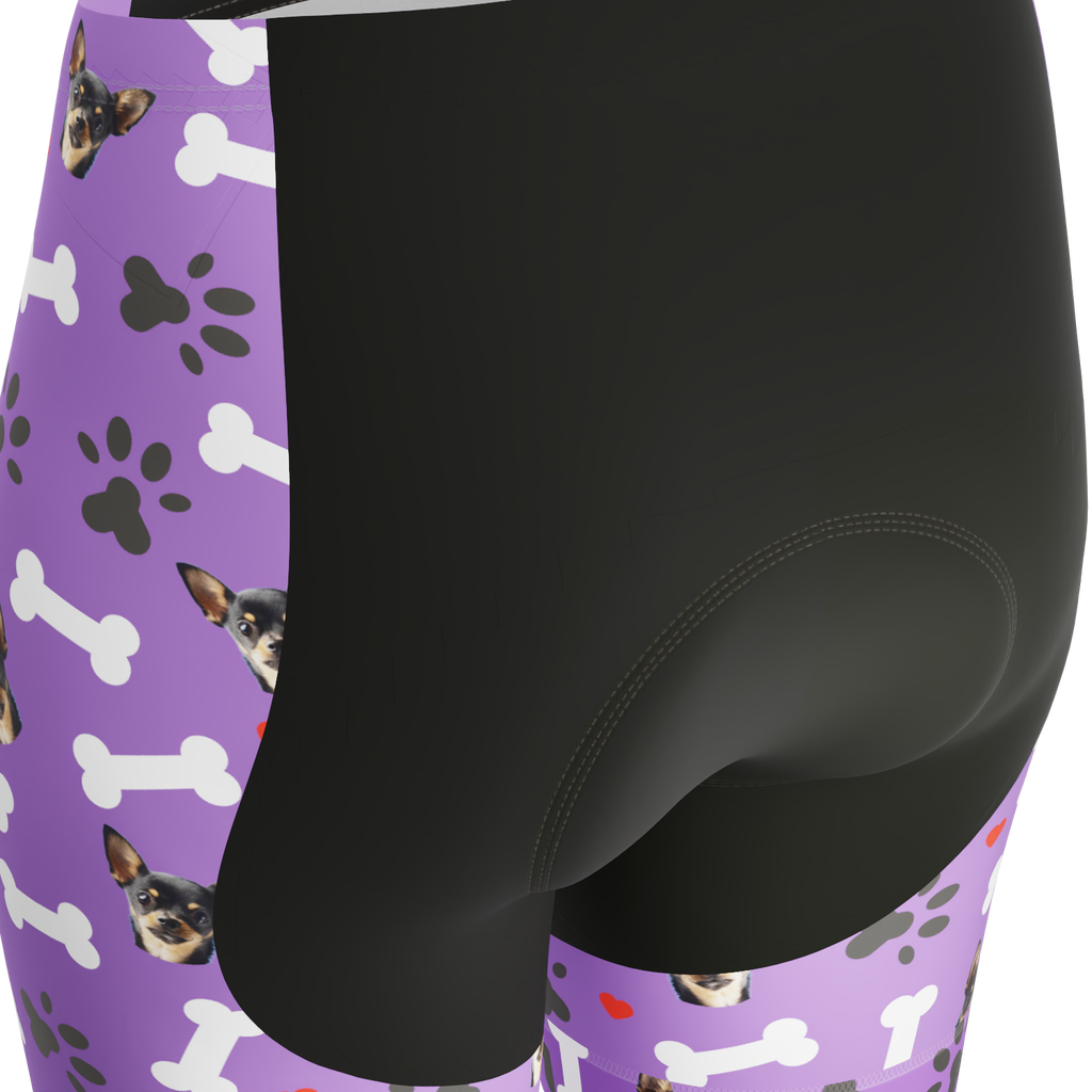 Women's Gel Padded Cycling Shorts Quick Dry & Custom Pet Bones Design