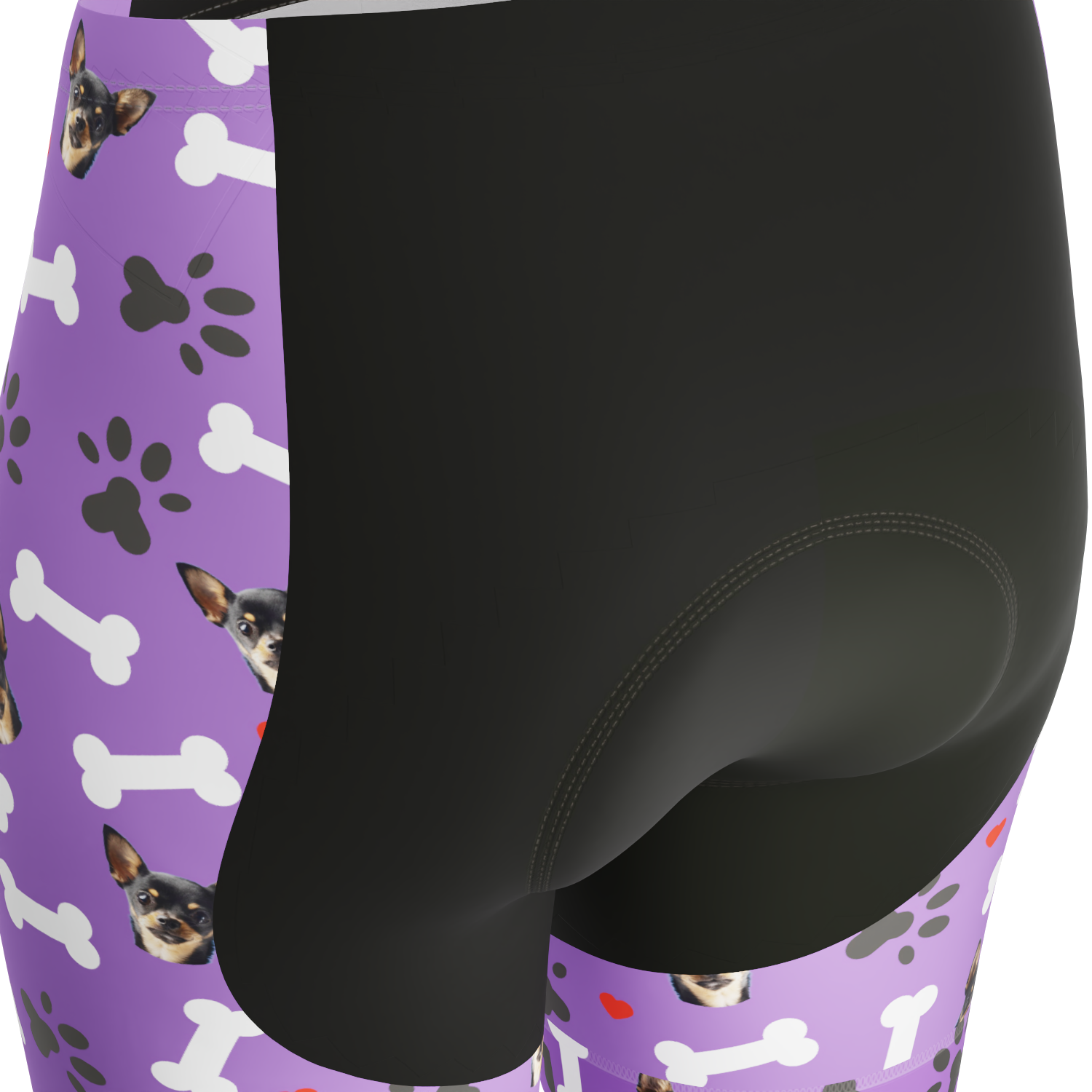 Women's Gel Padded Cycling Shorts Quick Dry & Custom Pet Bones Design