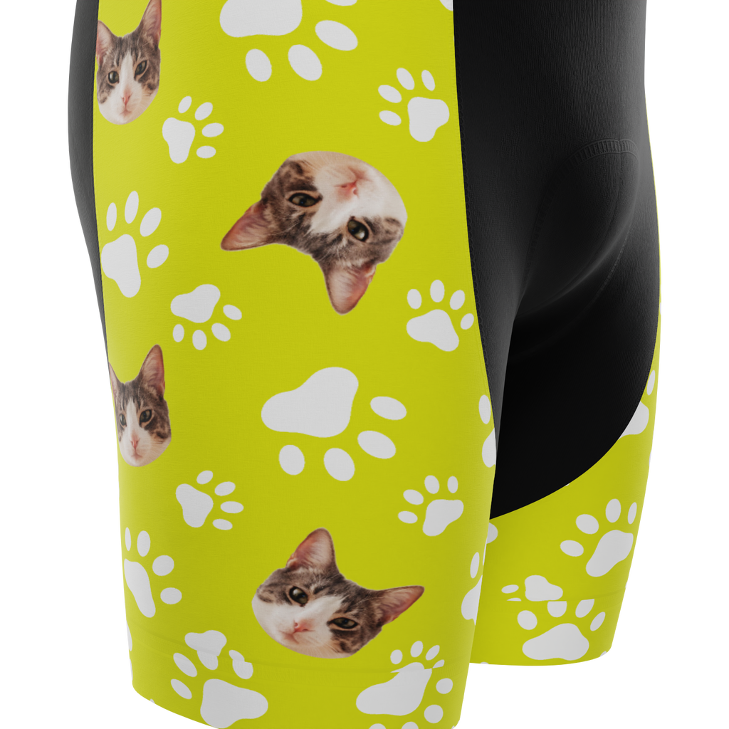 Men's Custom Pet Paws Cycling Bib Personalized & Durable
