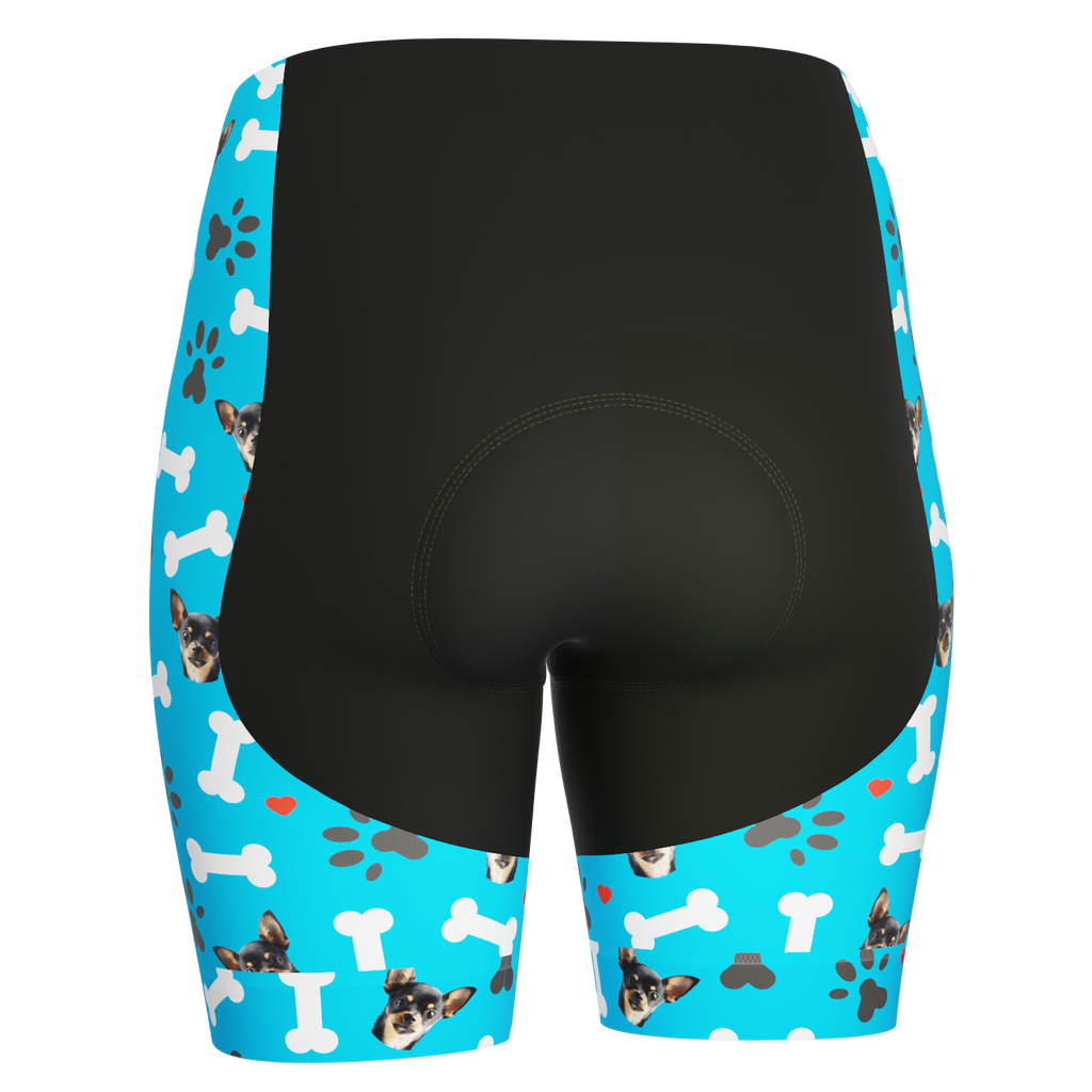 Women's Gel Padded Cycling Shorts Quick Dry & Custom Pet Bones Design