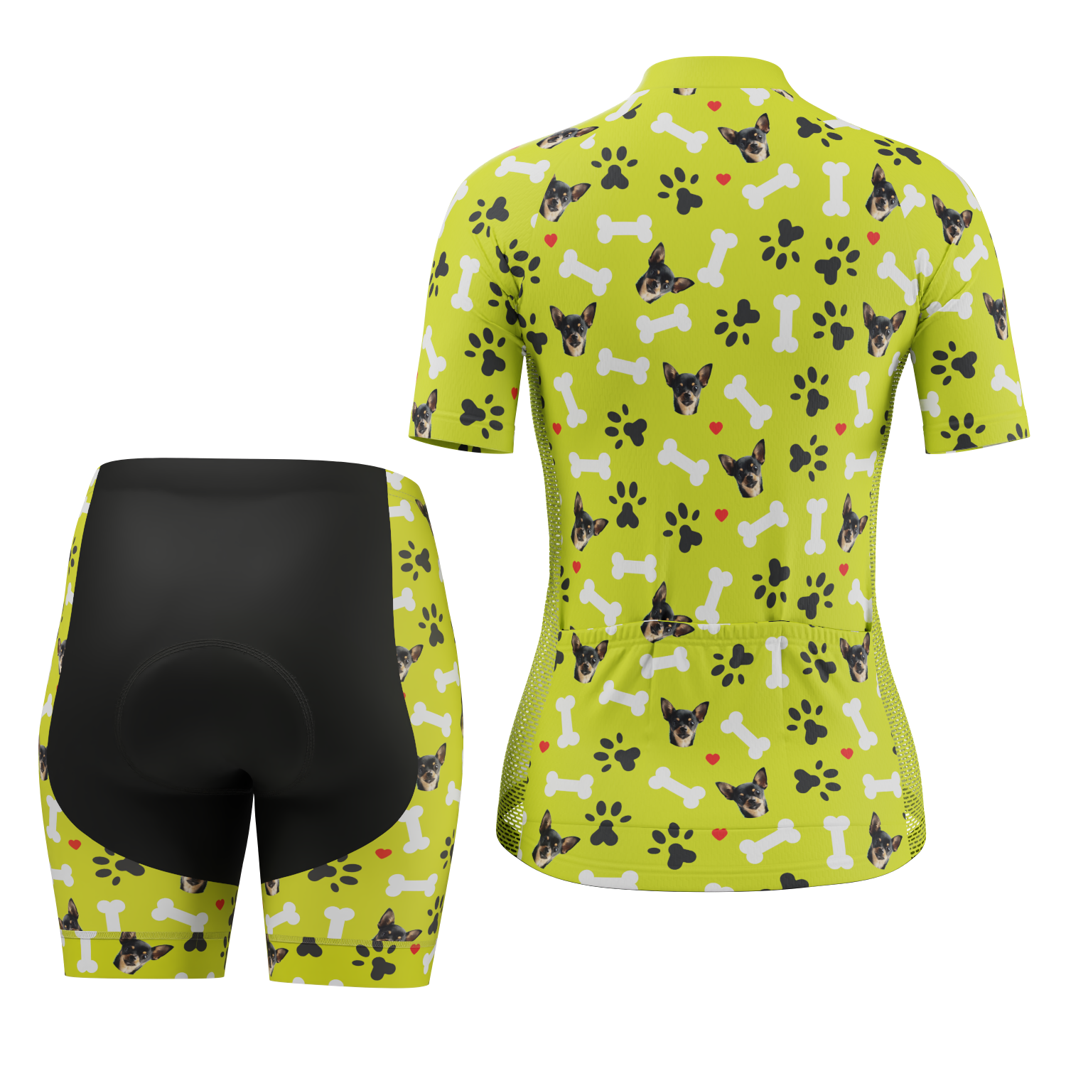 Women's Custom Pet Bones Cycling Kit Durable & Personalized