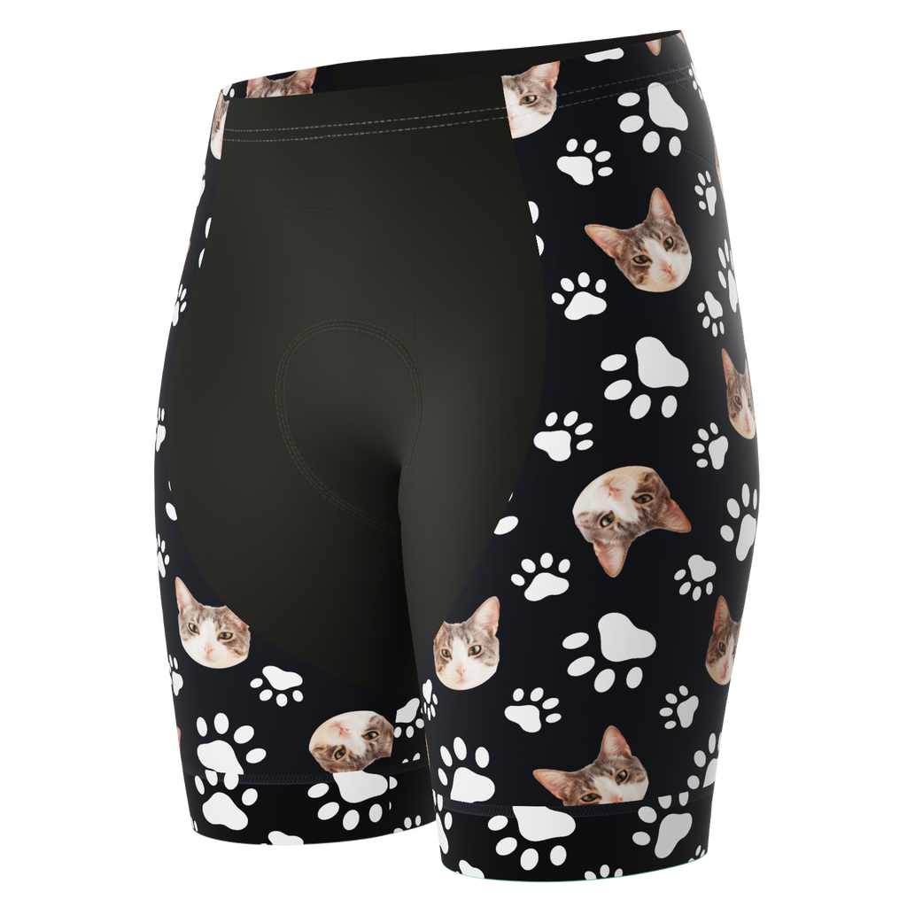 Women's Custom Pet Paws Cycling Shorts Gel Padded Performance