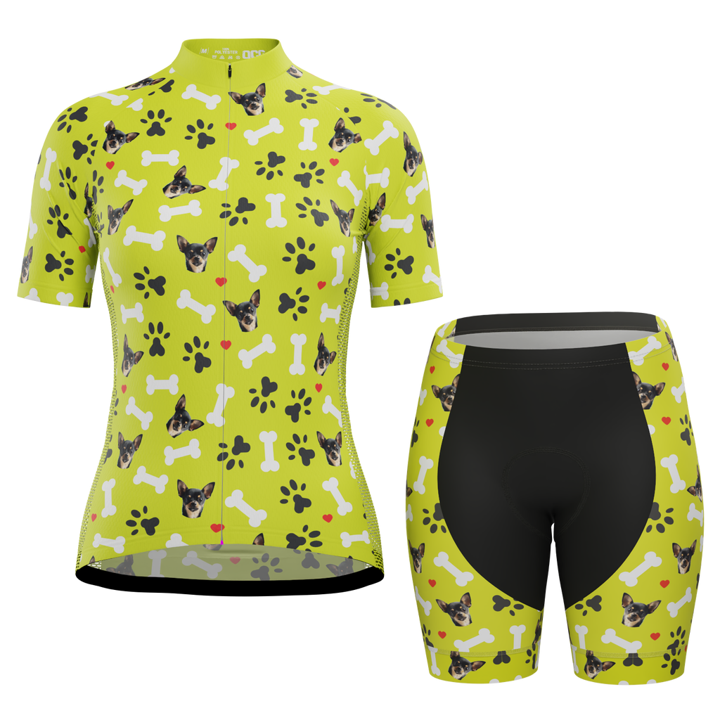 Women's Custom Pet Bones Cycling Kit Durable & Personalized