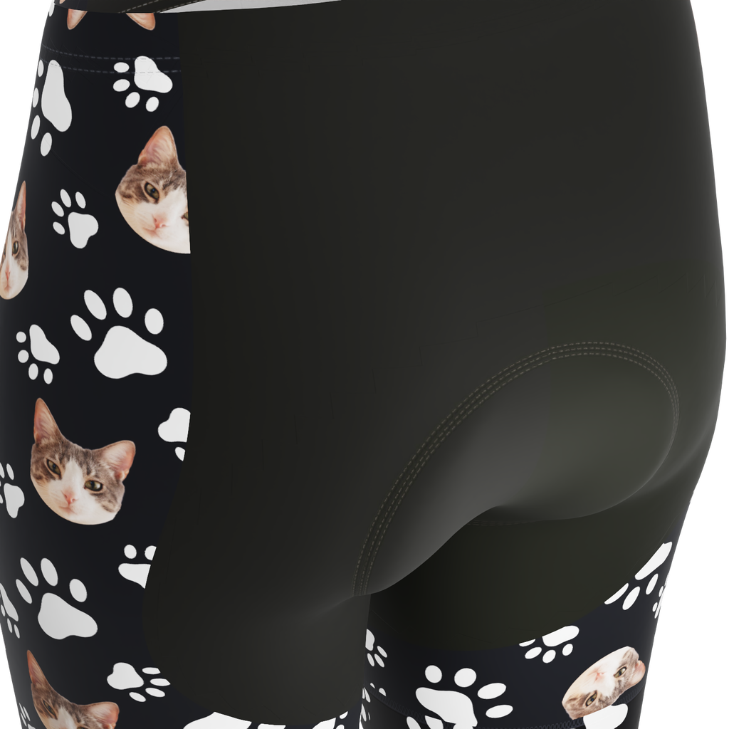 Women's Custom Pet Paws Cycling Shorts Gel Padded Performance