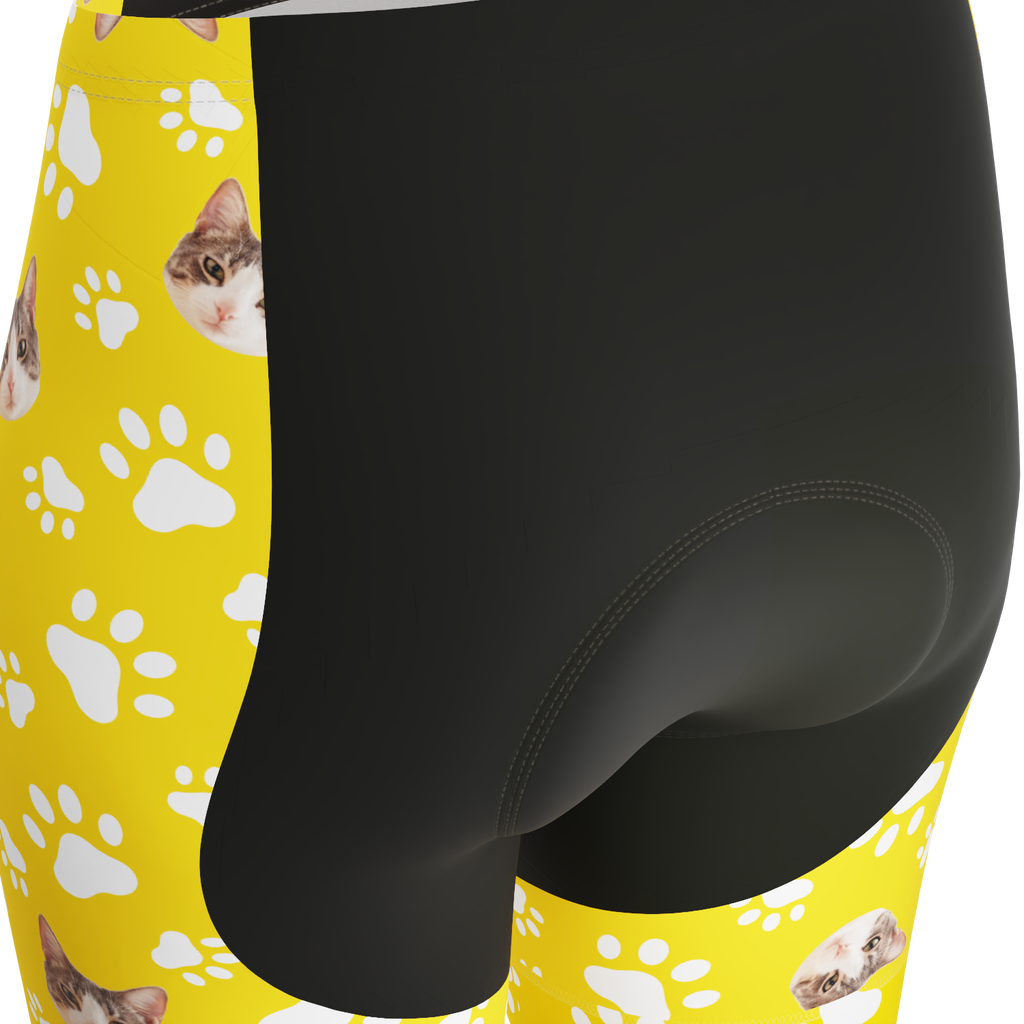 Women's Custom Pet Paws Cycling Shorts Gel Padded Performance
