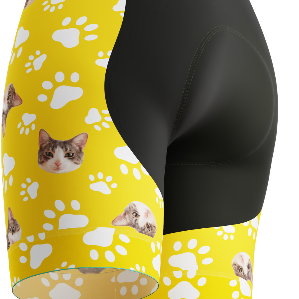 Women's Custom Pet Paws Cycling Shorts Gel Padded Performance