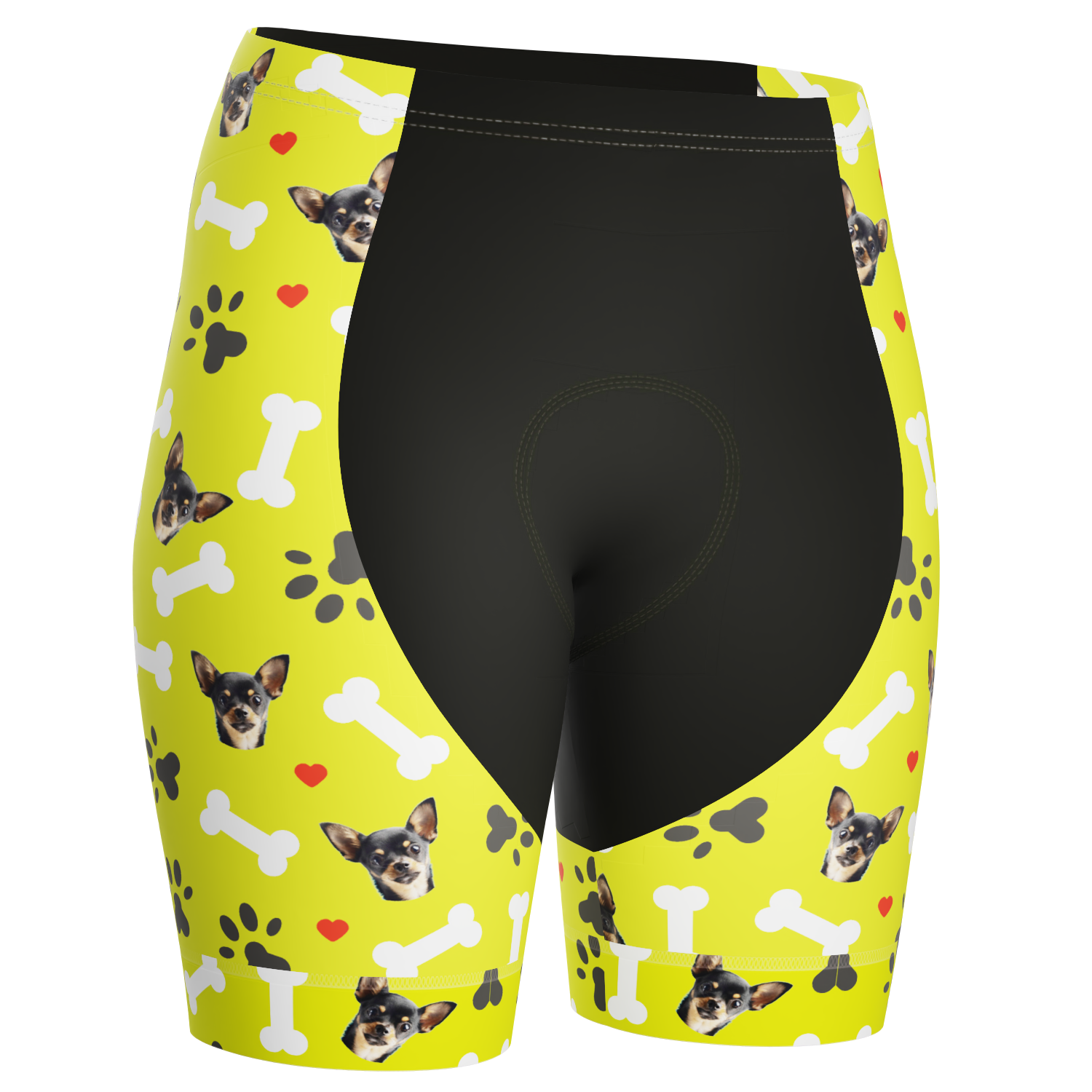 Women's Gel Padded Cycling Shorts Quick Dry & Custom Pet Bones Design