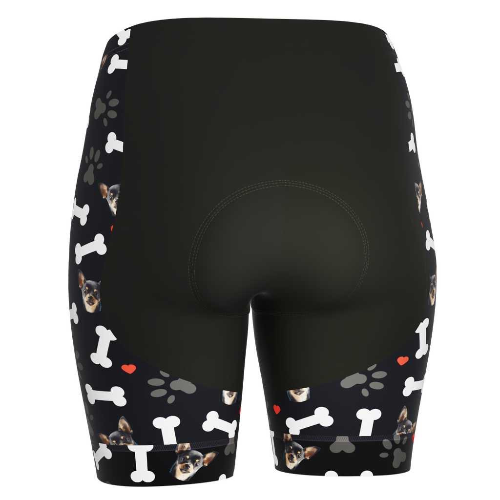 Women's Gel Padded Cycling Shorts Quick Dry & Custom Pet Bones Design