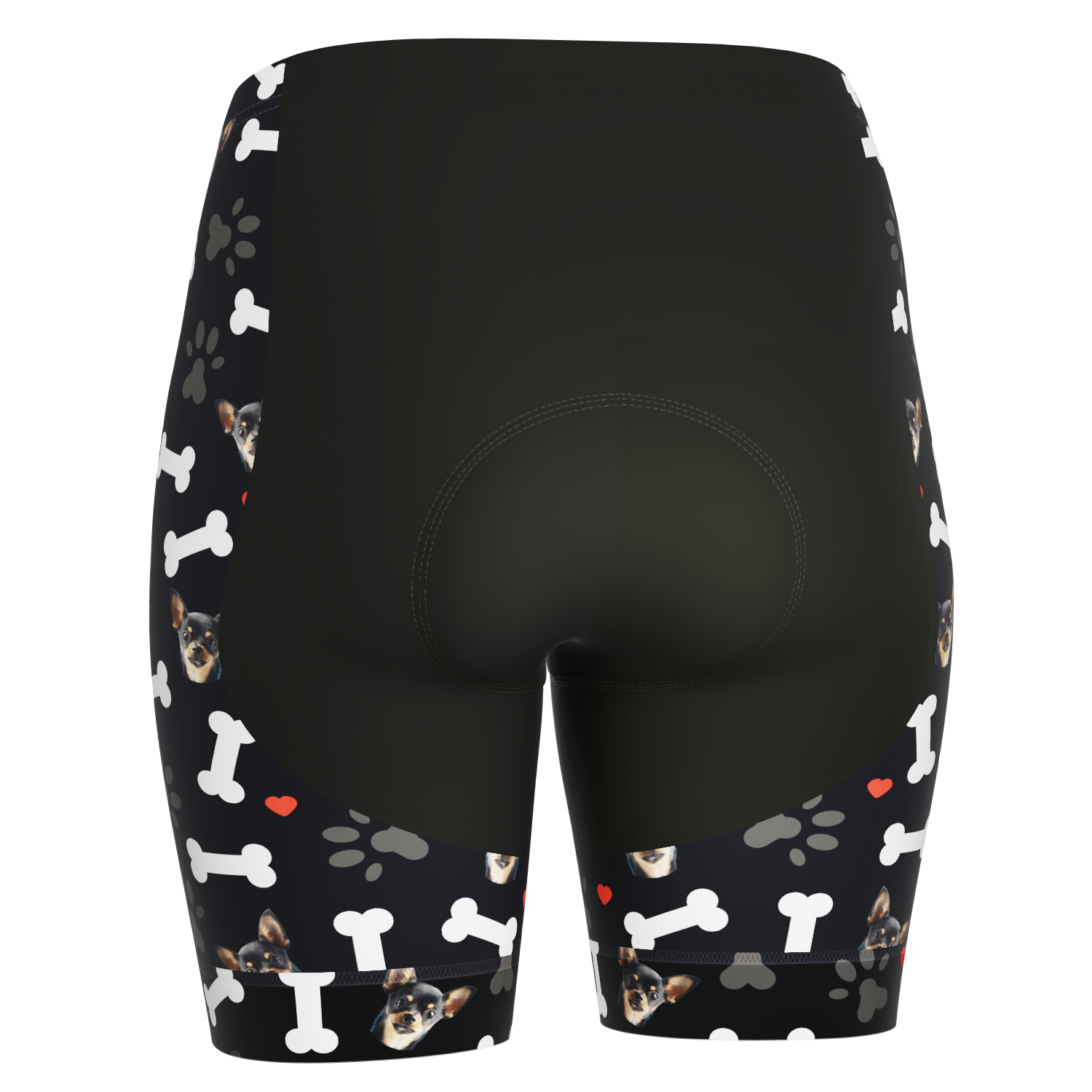 Women's Gel Padded Cycling Shorts Quick Dry & Custom Pet Bones Design