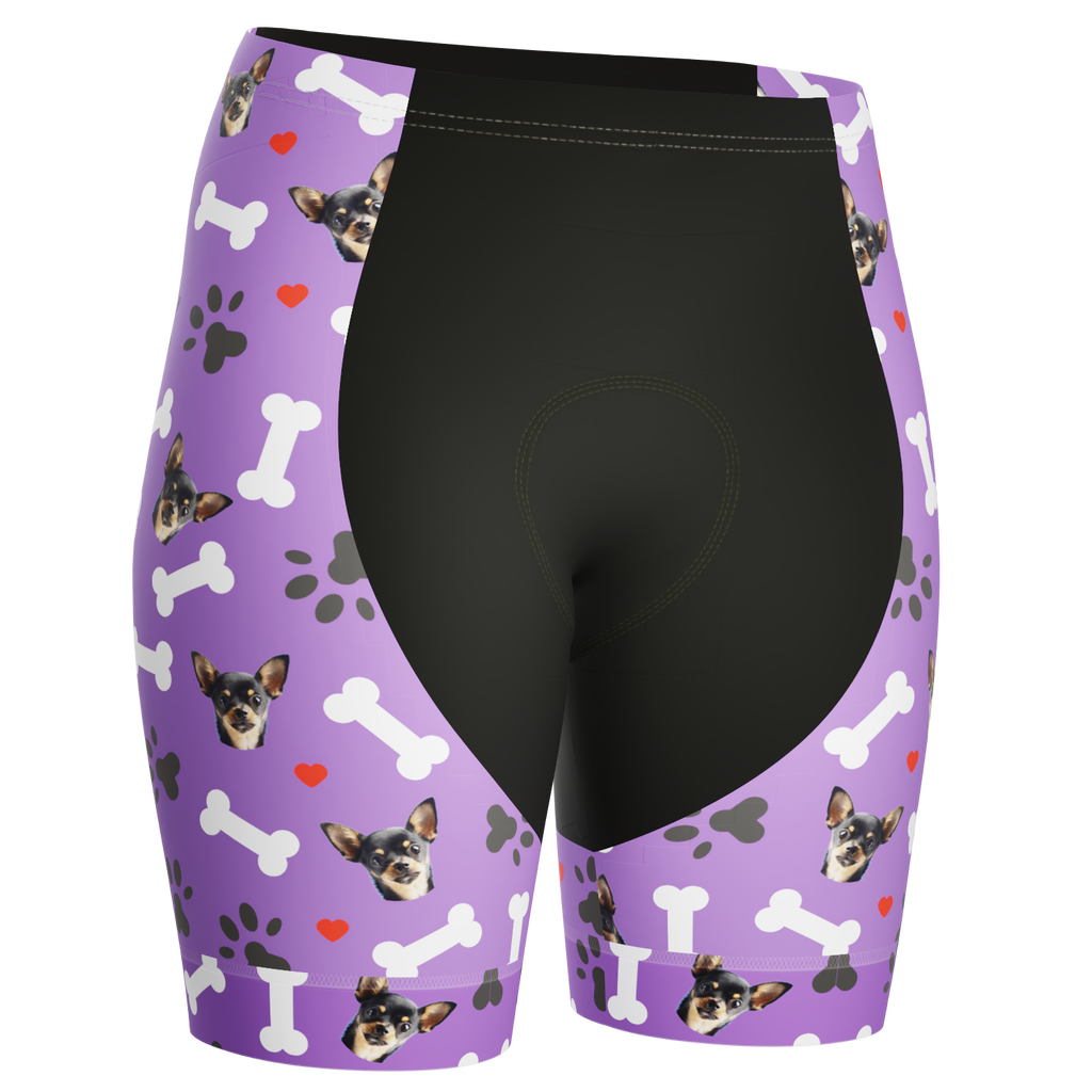 Women's Gel Padded Cycling Shorts Quick Dry & Custom Pet Bones Design