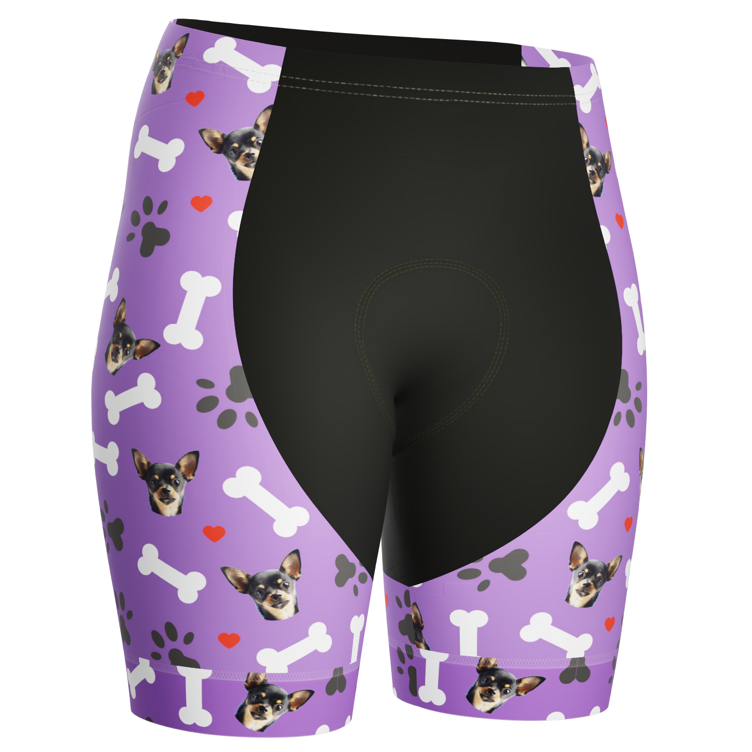 Women's Gel Padded Cycling Shorts Quick Dry & Custom Pet Bones Design