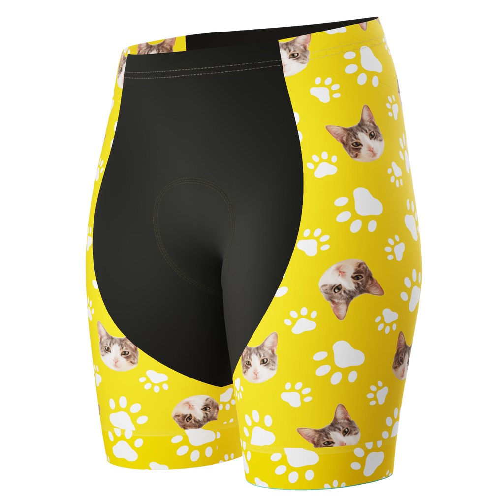 Women's Custom Pet Paws Cycling Shorts Gel Padded Performance
