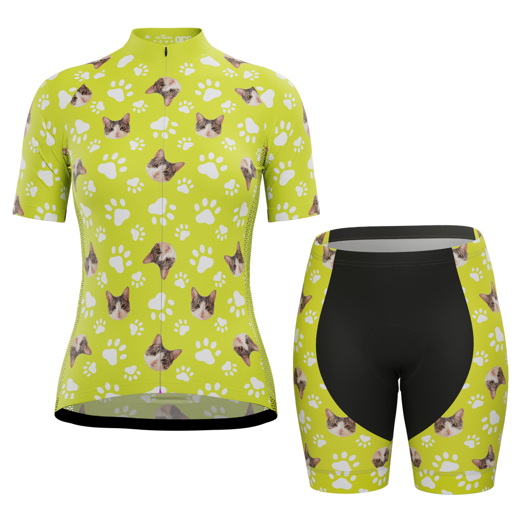 Women's Custom Pet Paws Cycling Kit Vibrant Performance Wear