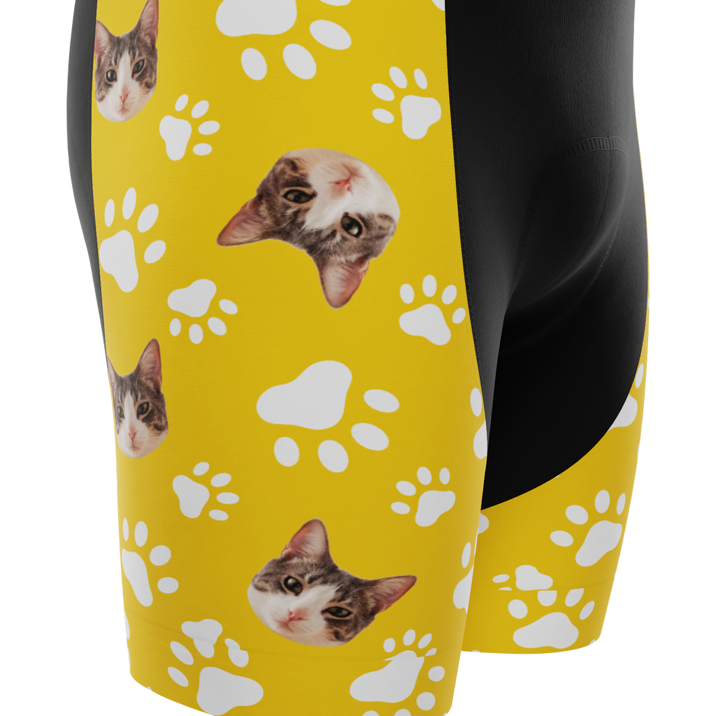 Men's Custom Pet Paws Cycling Bib Personalized & Durable