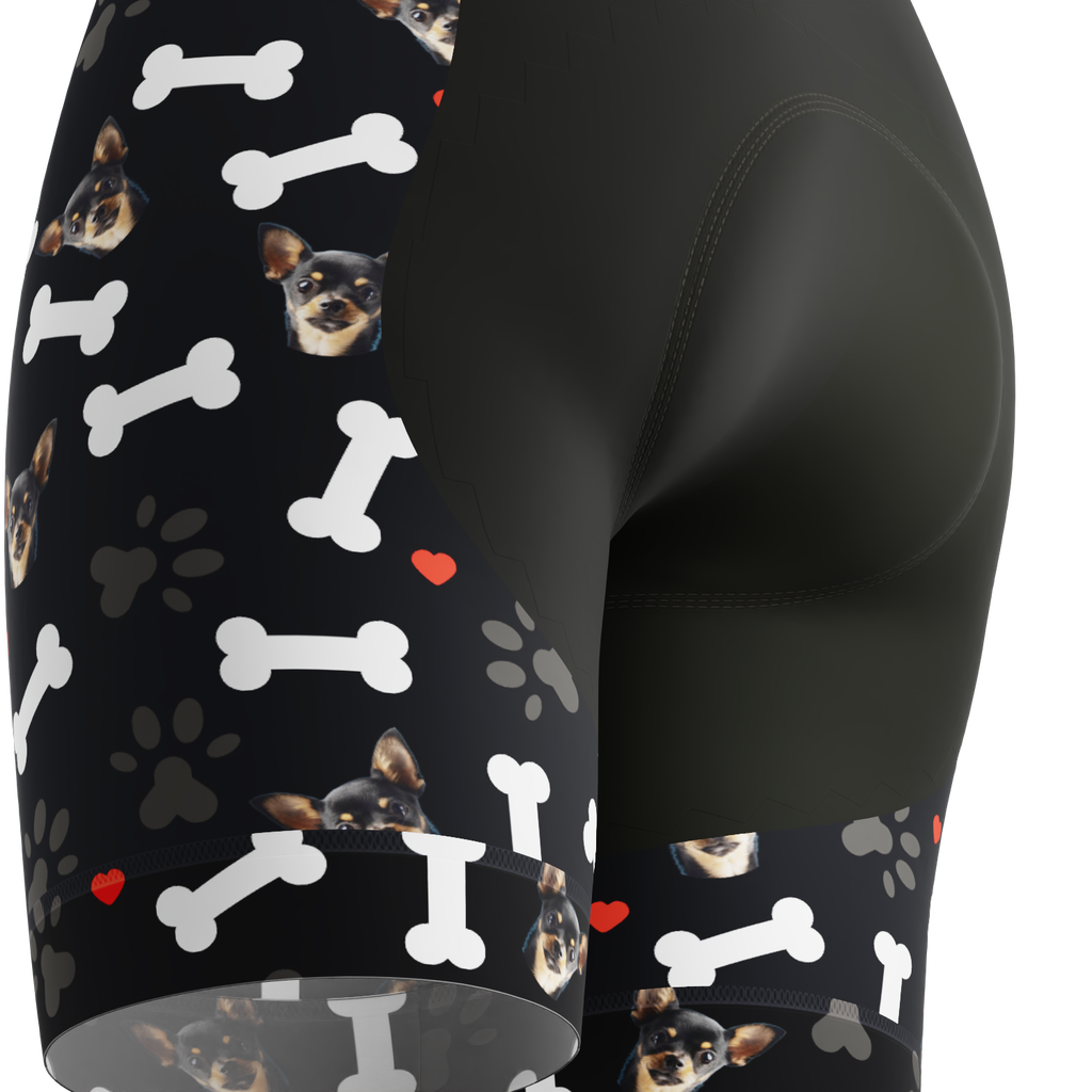 Women's Gel Padded Cycling Shorts Quick Dry & Custom Pet Bones Design