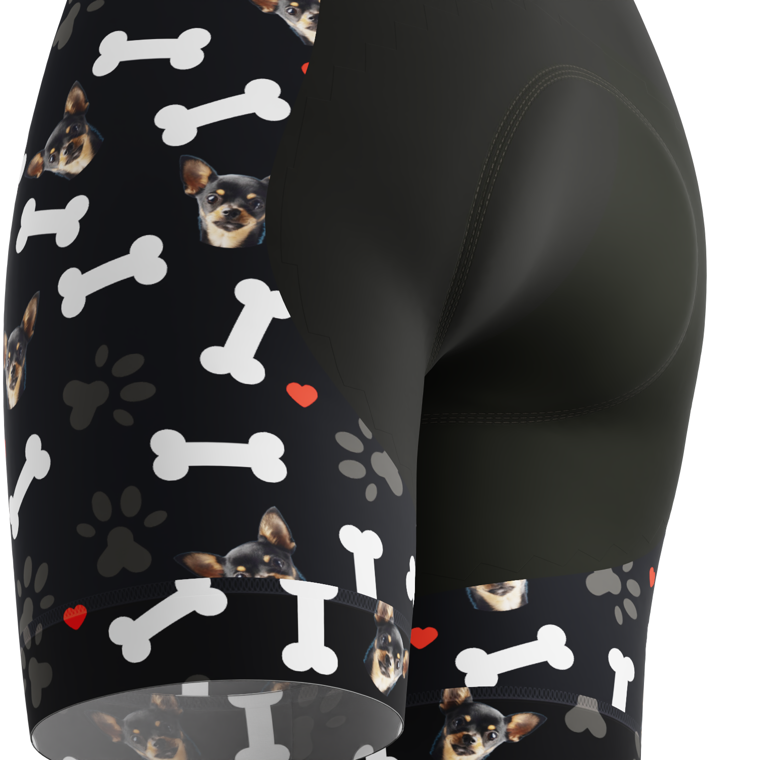 Women's Gel Padded Cycling Shorts Quick Dry & Custom Pet Bones Design