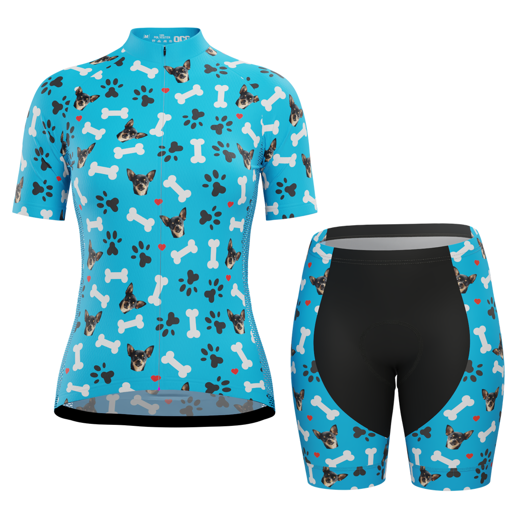 Women's Custom Pet Bones Cycling Kit Durable & Personalized