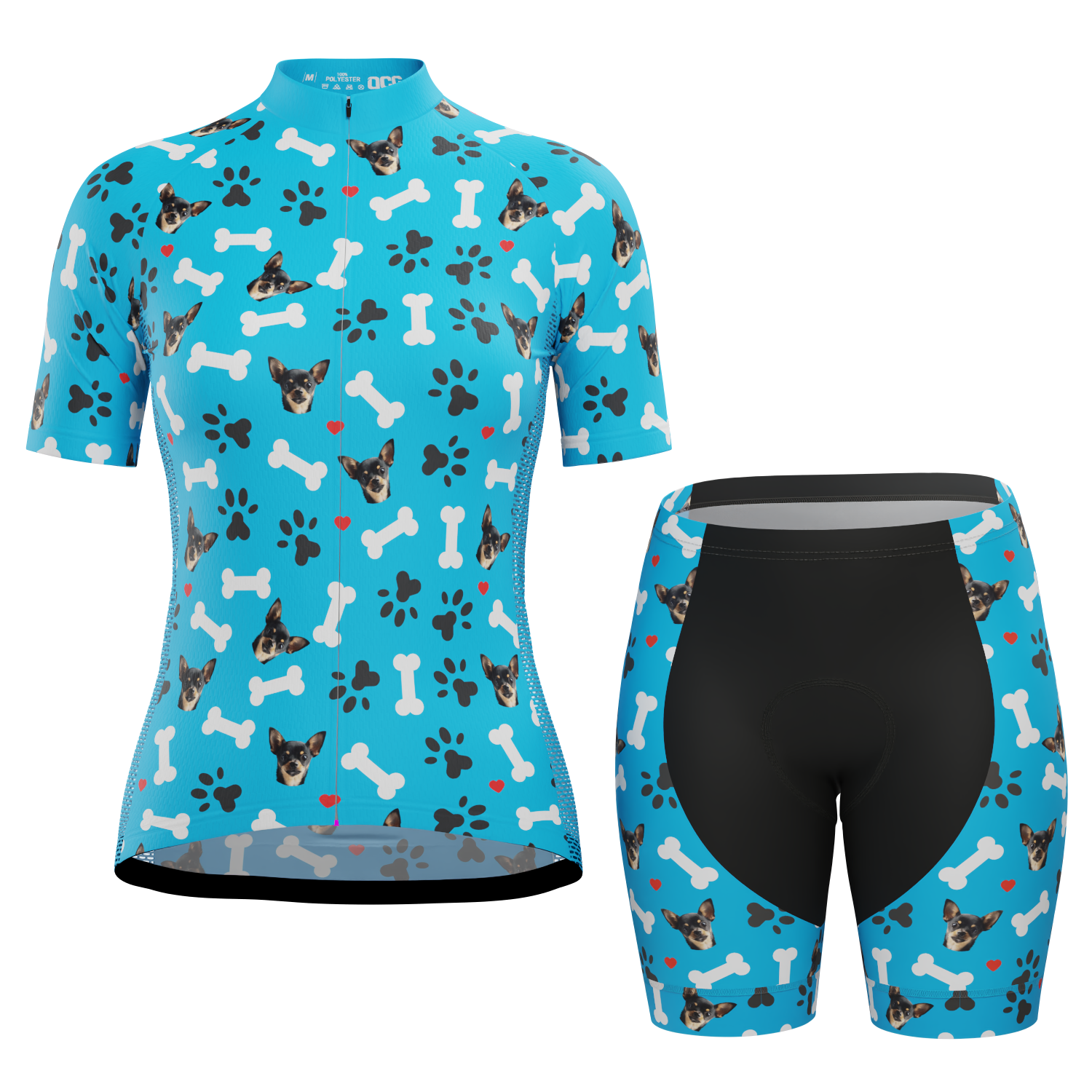 Women's Custom Pet Bones Cycling Kit Durable & Personalized
