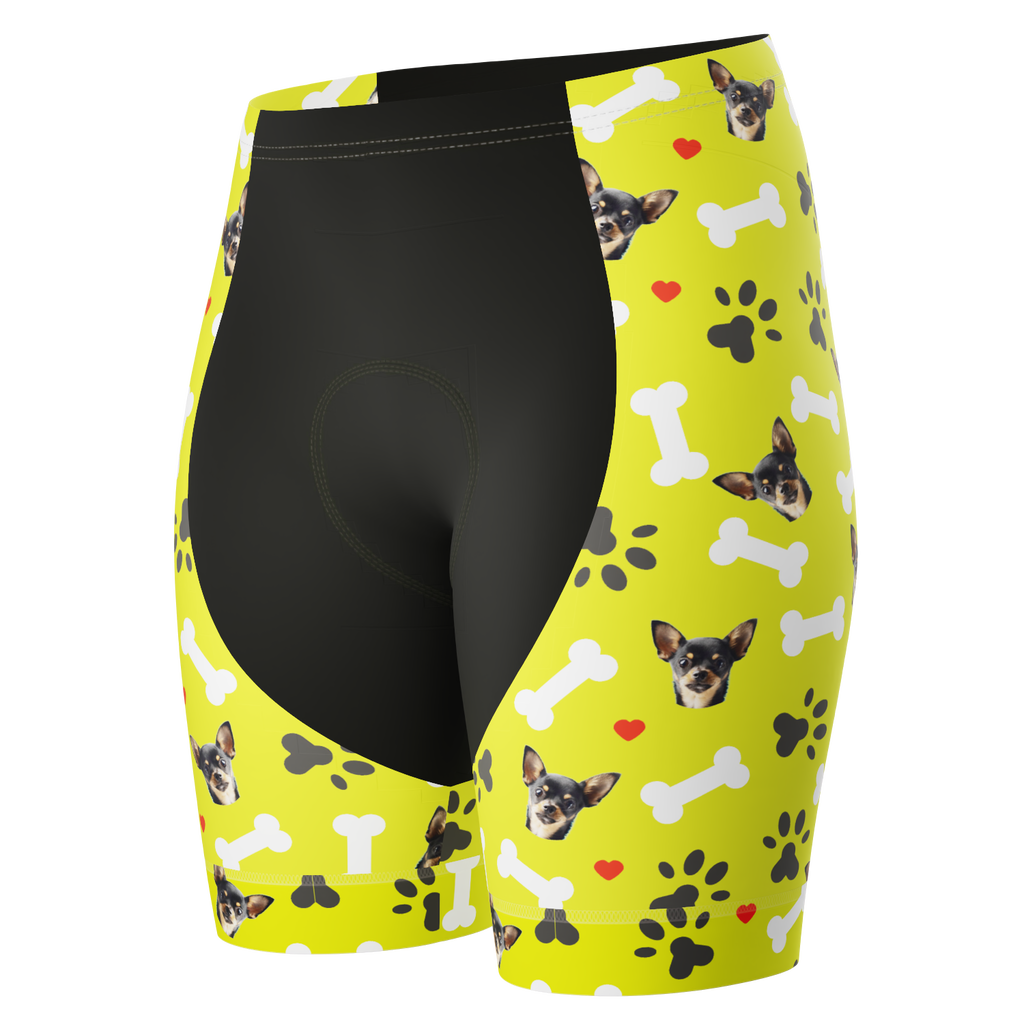 Women's Gel Padded Cycling Shorts Quick Dry & Custom Pet Bones Design