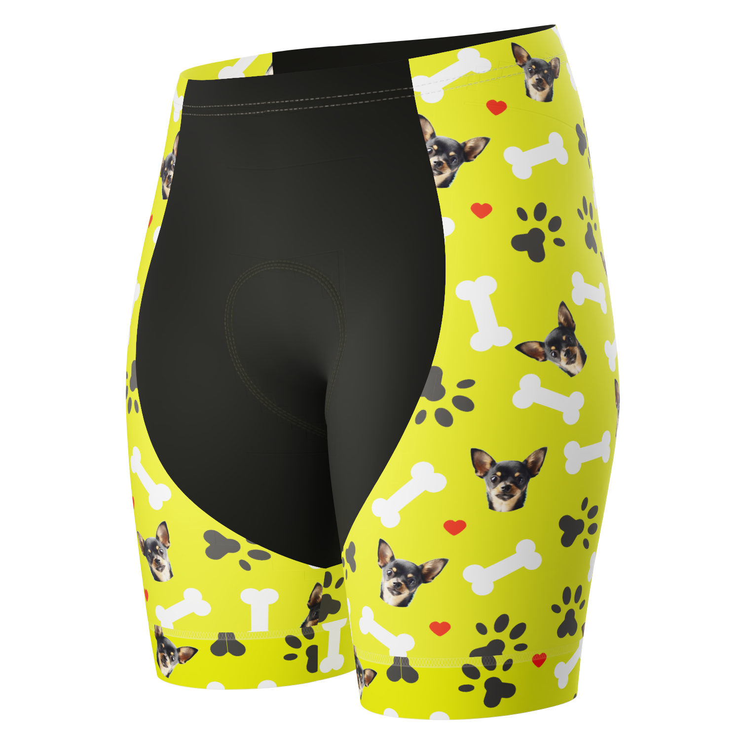 Women's Gel Padded Cycling Shorts Quick Dry & Custom Pet Bones Design