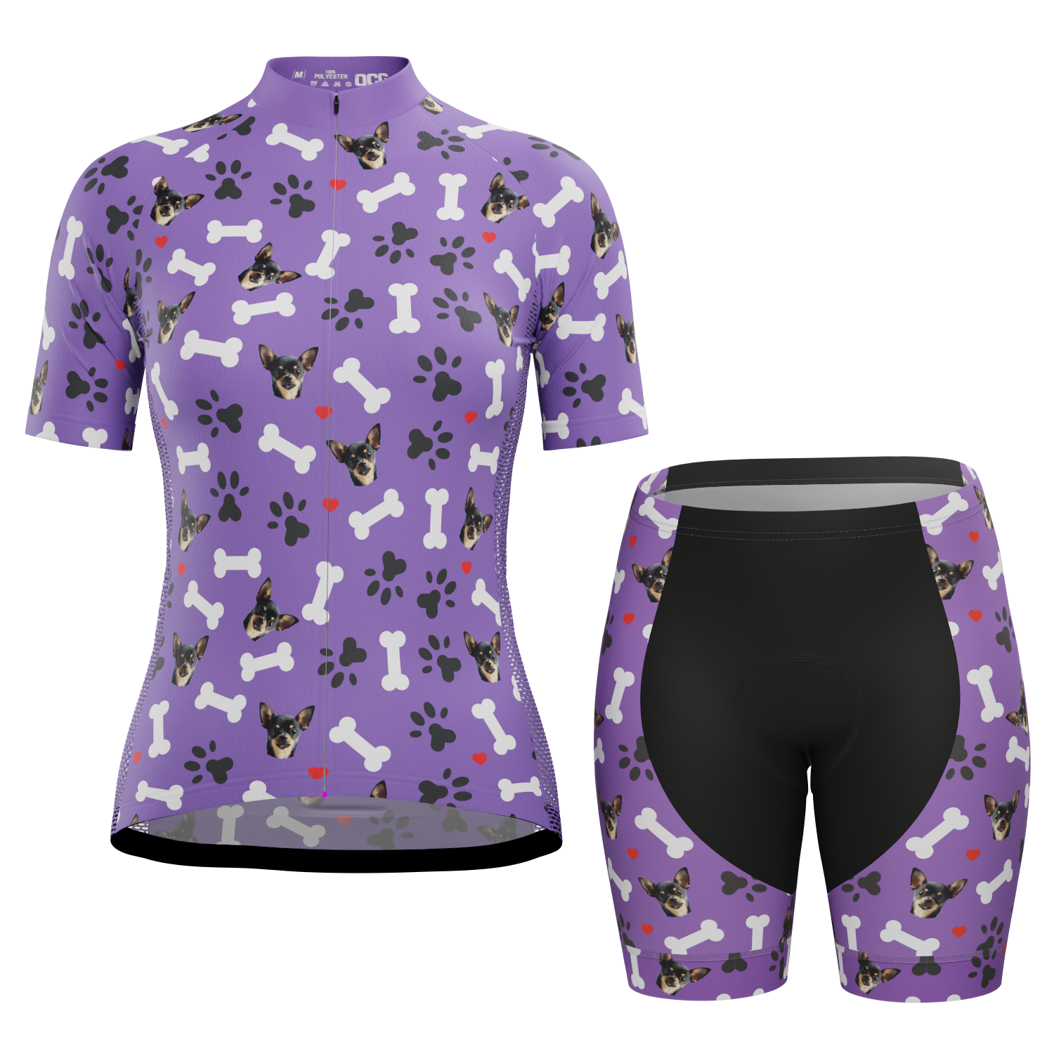 Women's Custom Pet Bones Cycling Kit Durable & Personalized