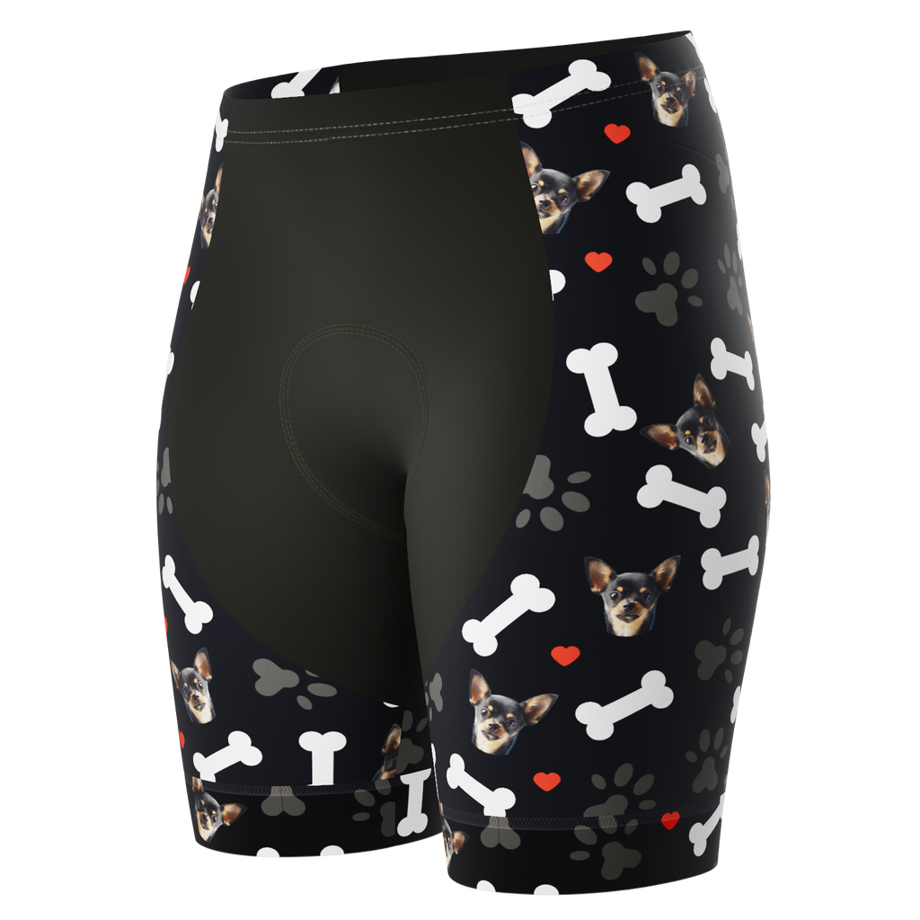 Women's Gel Padded Cycling Shorts Quick Dry & Custom Pet Bones Design