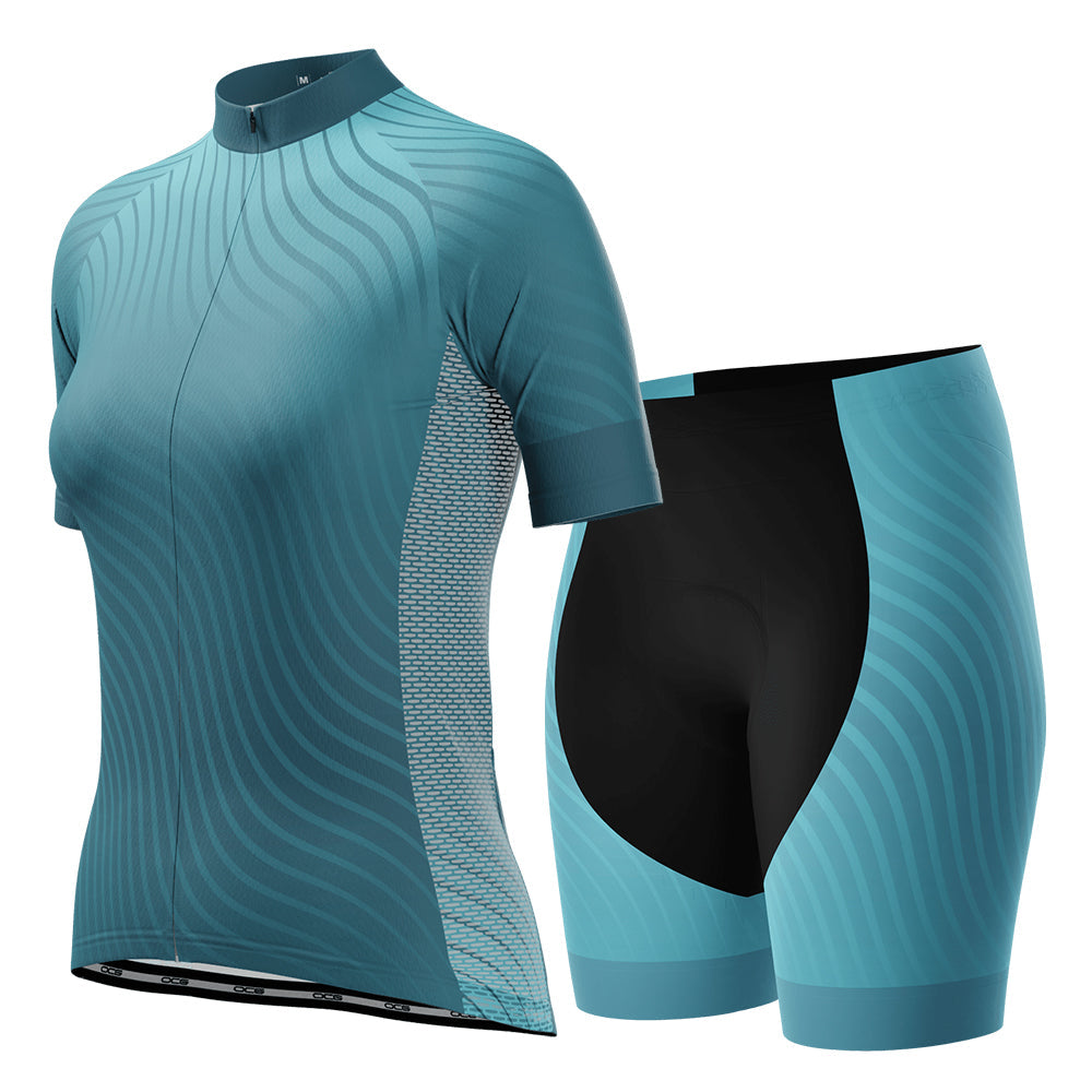 Women's Four Seasons Curvy Lines 2 Piece Cycling Kit