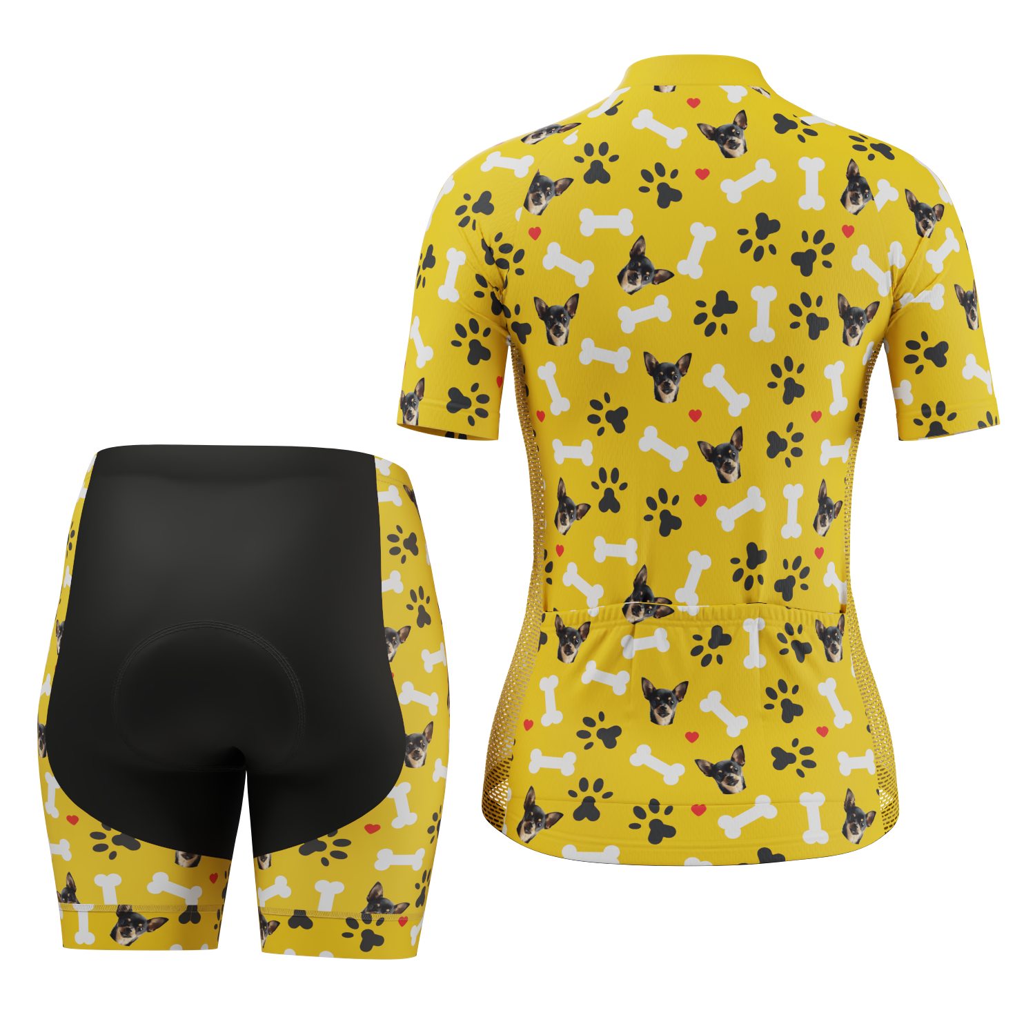 Women's Custom Pet Bones Cycling Kit Durable & Personalized