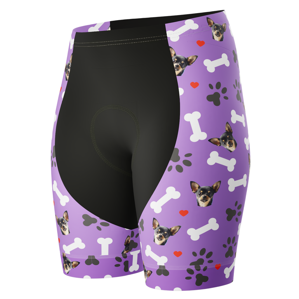 Women's Gel Padded Cycling Shorts Quick Dry & Custom Pet Bones Design