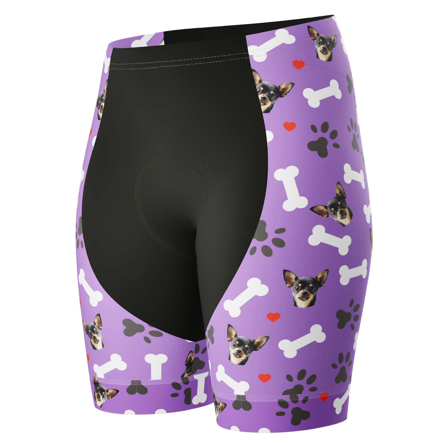 Women's Gel Padded Cycling Shorts Quick Dry & Custom Pet Bones Design