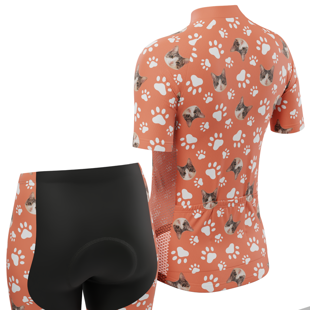 Women's Custom Pet Paws Cycling Kit Vibrant Performance Wear