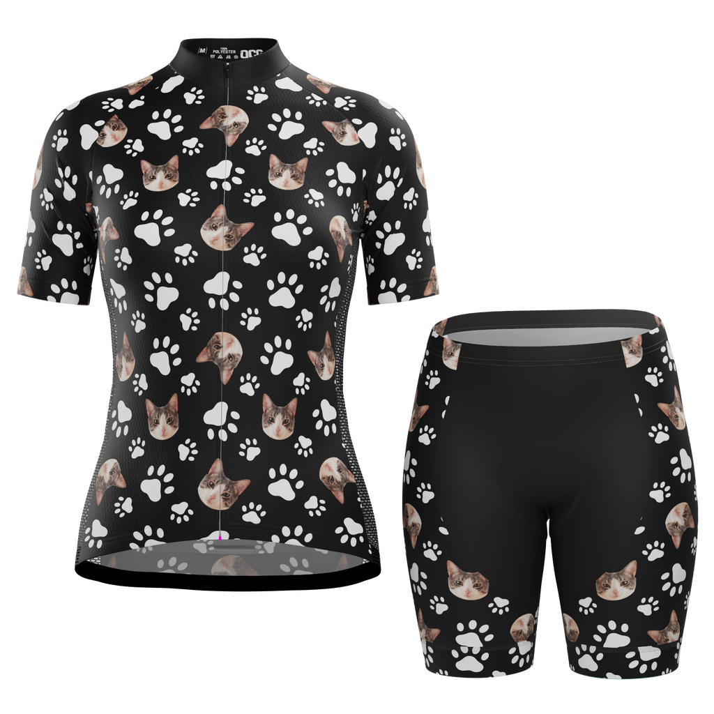Women's Custom Pet Paws Cycling Kit Vibrant Performance Wear