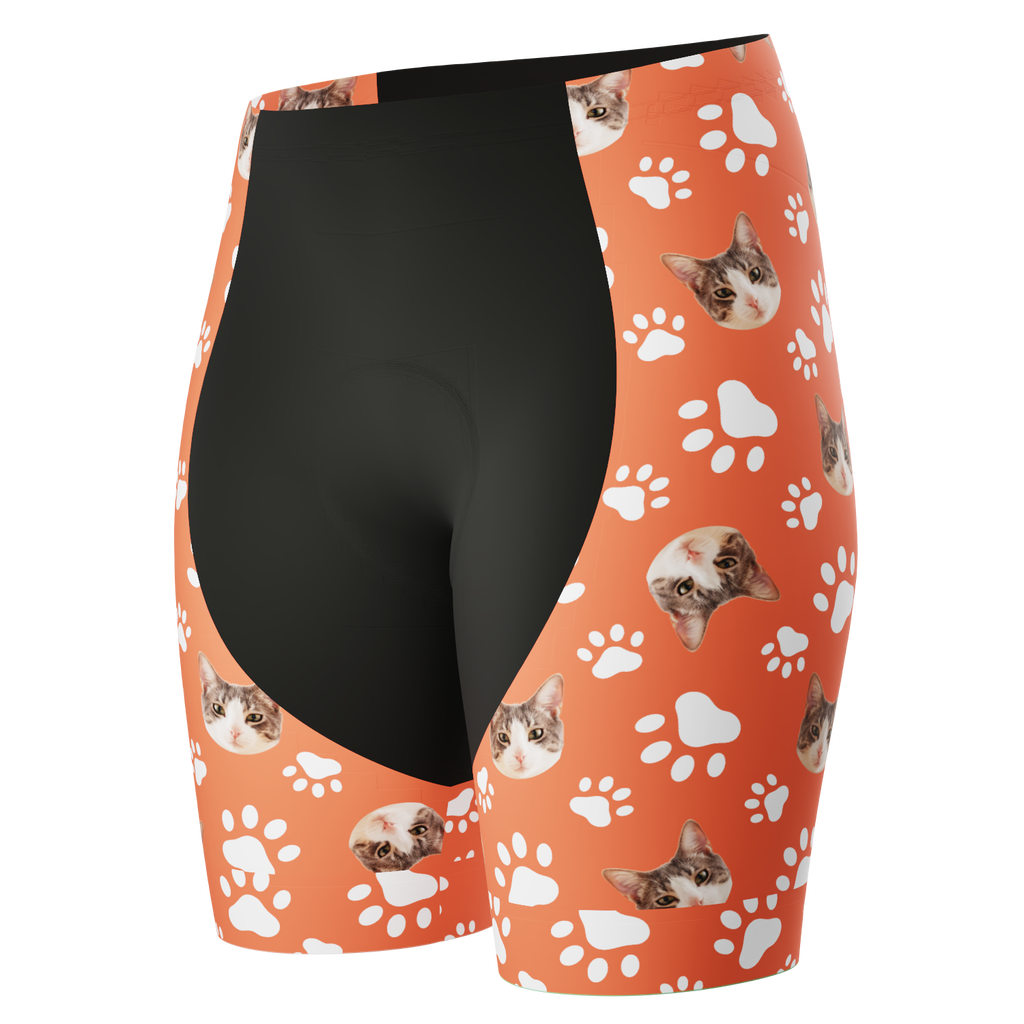 Women's Custom Pet Paws Cycling Shorts Gel Padded Performance