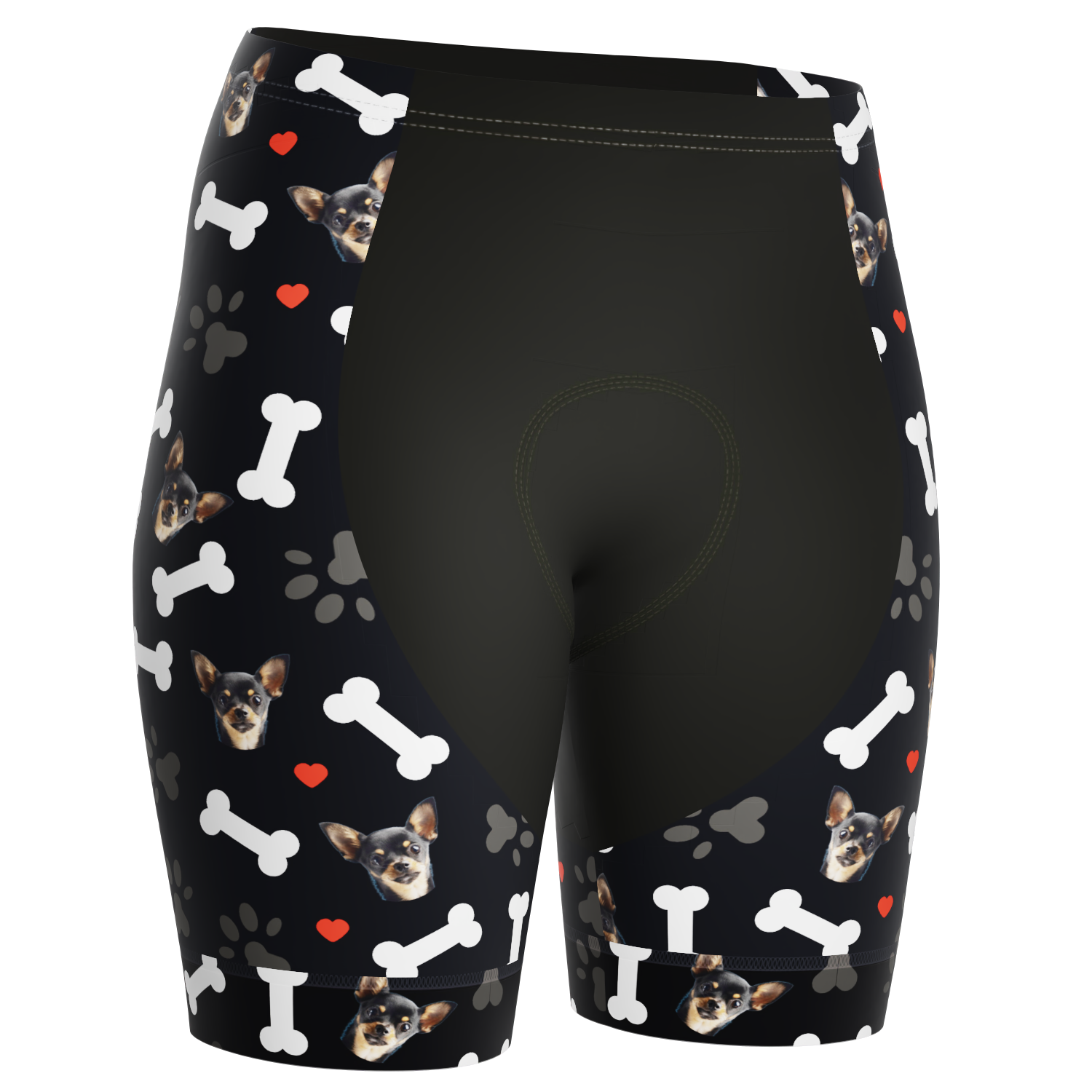 Women's Gel Padded Cycling Shorts Quick Dry & Custom Pet Bones Design