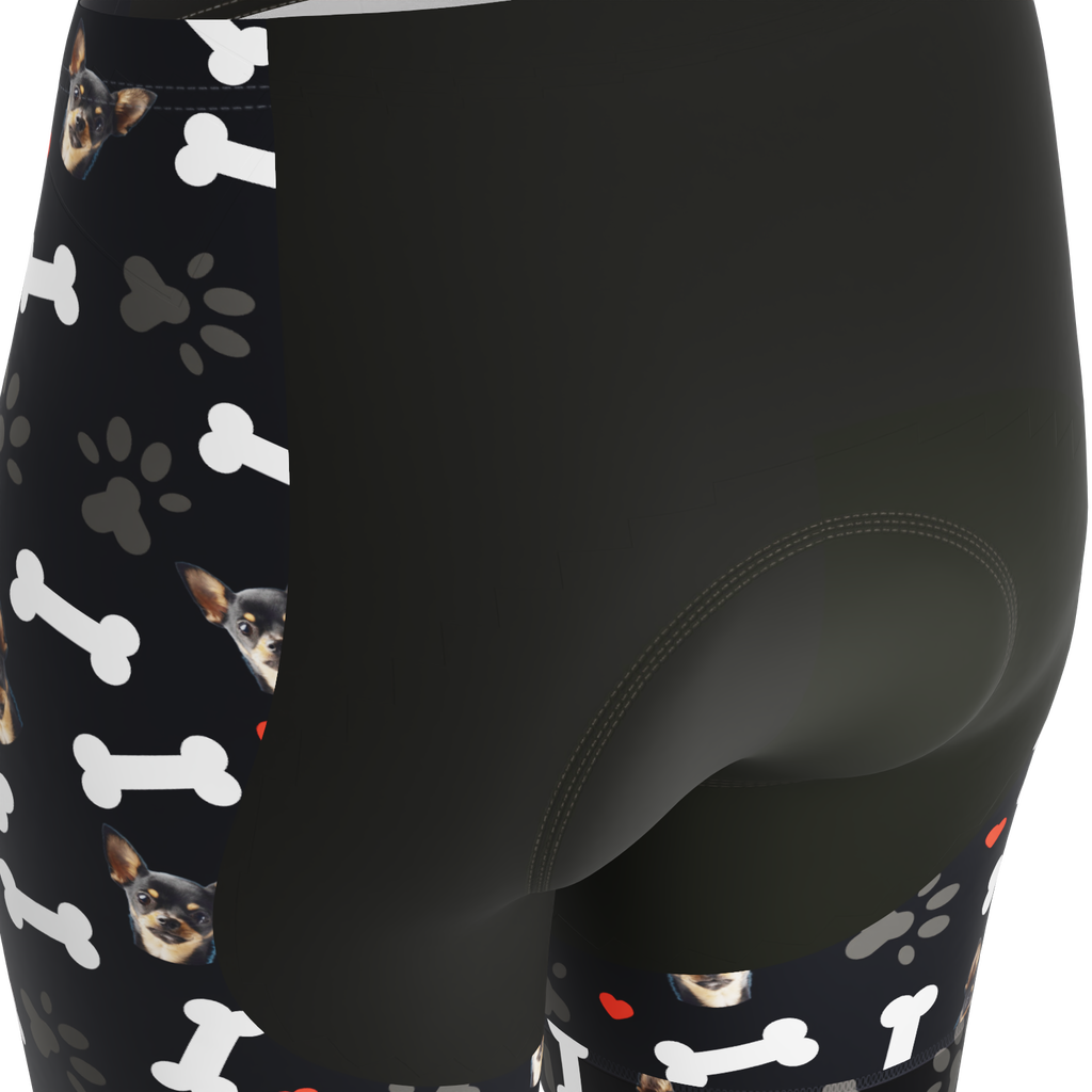 Women's Gel Padded Cycling Shorts Quick Dry & Custom Pet Bones Design