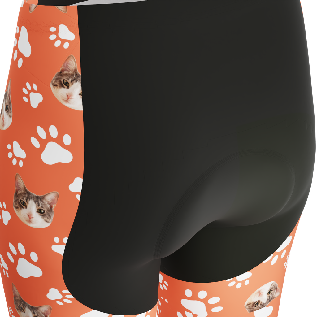 Women's Custom Pet Paws Cycling Shorts Gel Padded Performance