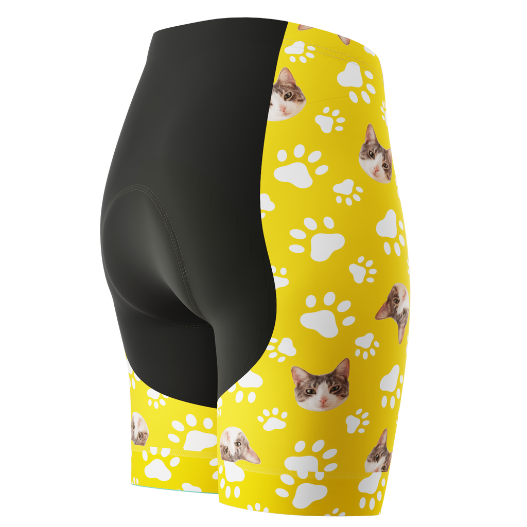 Women's Custom Pet Paws Cycling Shorts Gel Padded Performance
