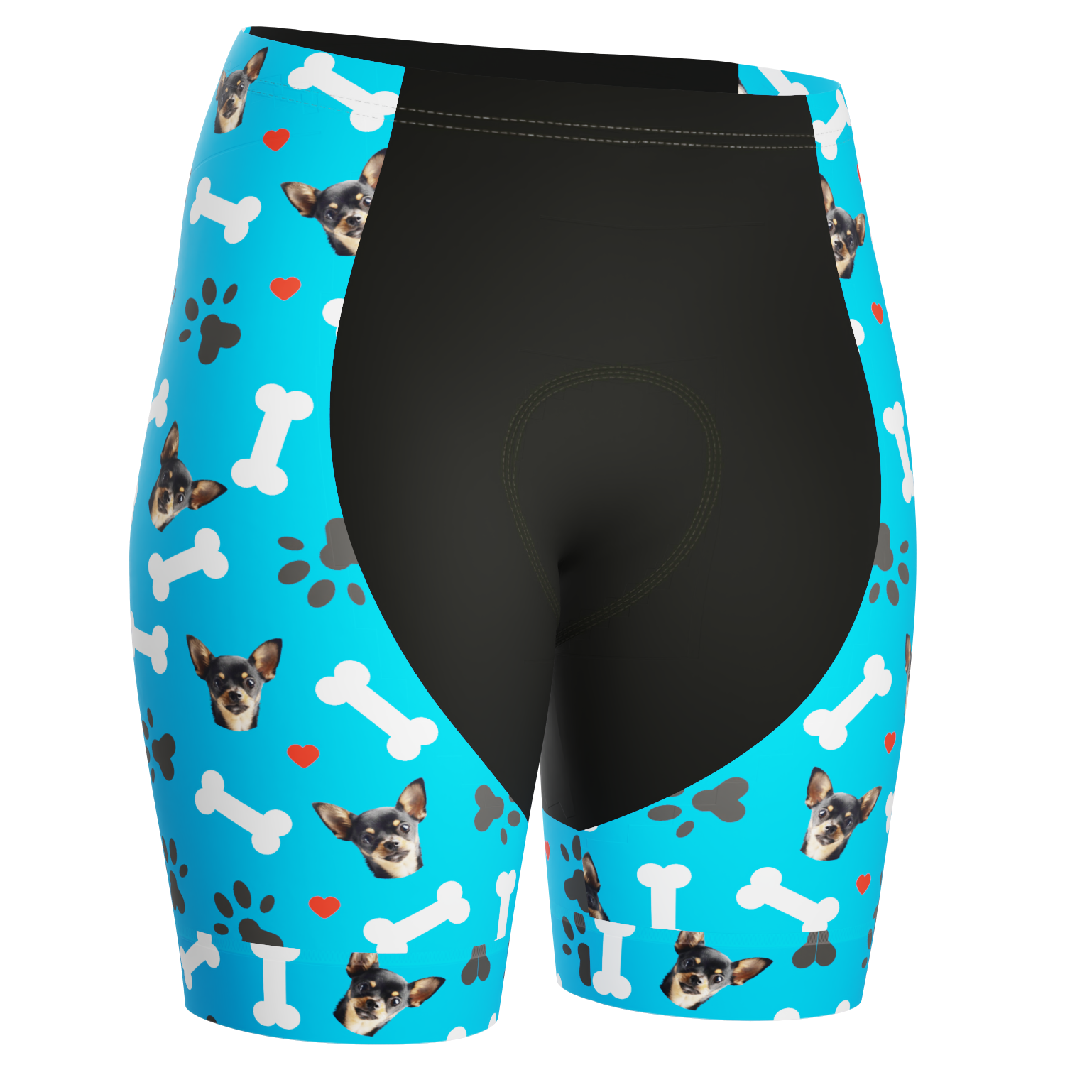 Women's Gel Padded Cycling Shorts Quick Dry & Custom Pet Bones Design