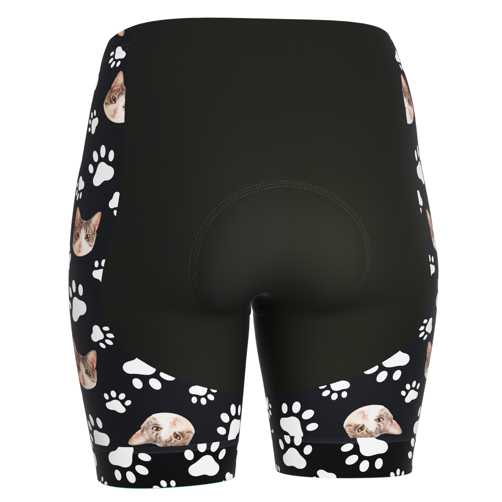Women's Custom Pet Paws Cycling Shorts Gel Padded Performance