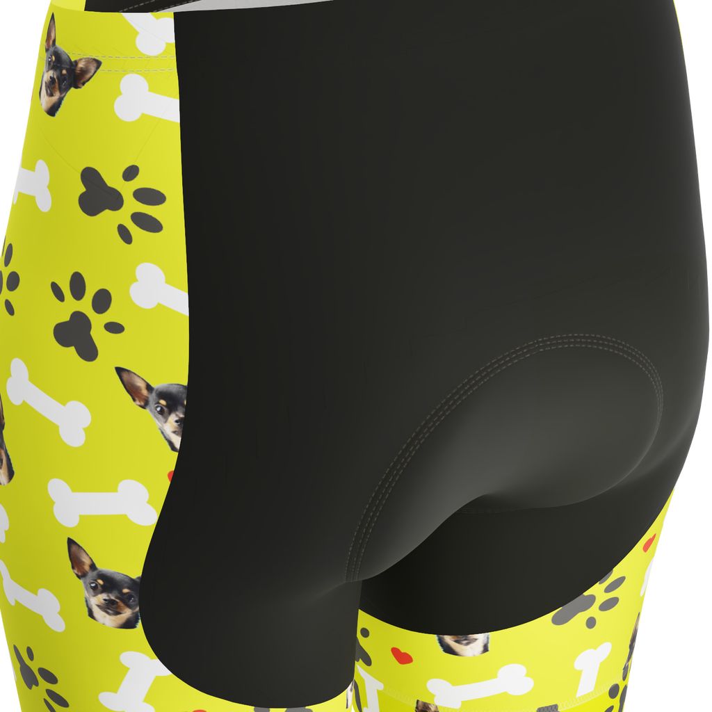 Women's Gel Padded Cycling Shorts Quick Dry & Custom Pet Bones Design