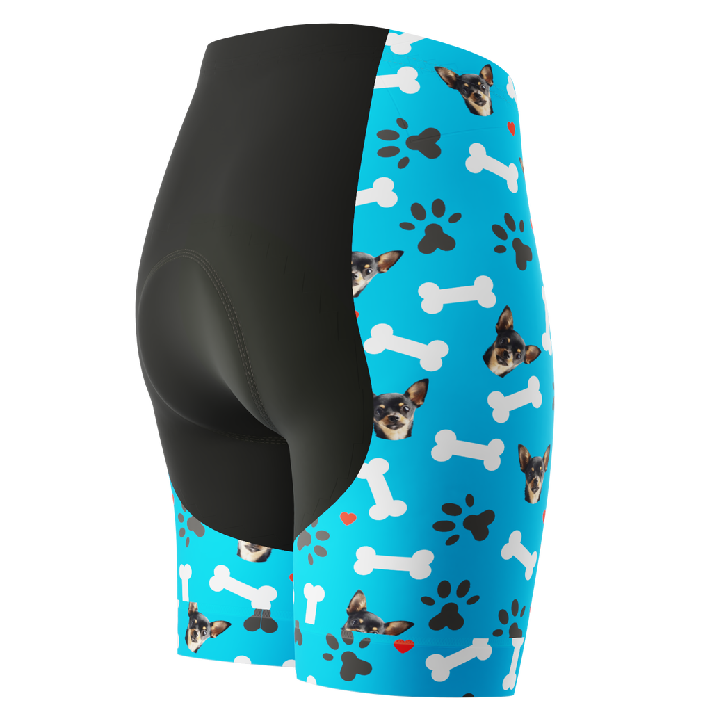 Women's Gel Padded Cycling Shorts Quick Dry & Custom Pet Bones Design