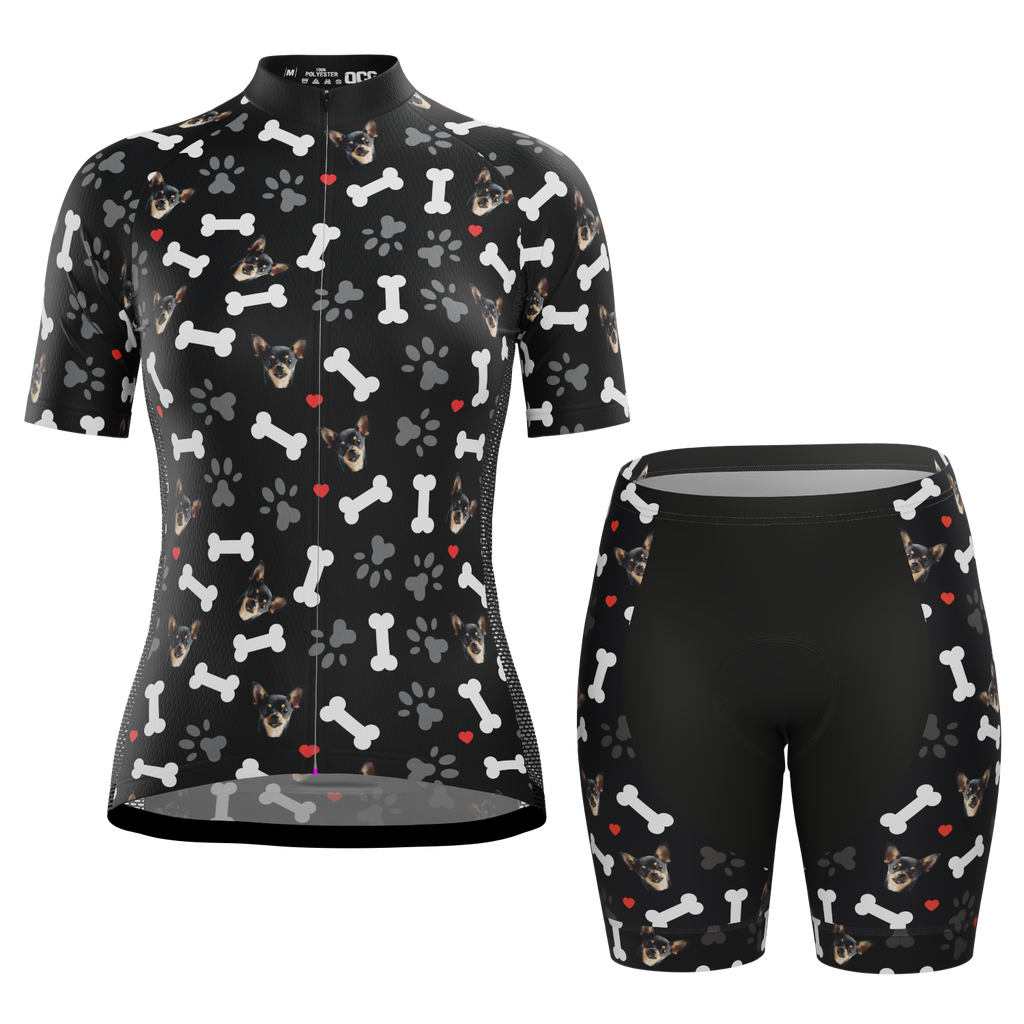 Women's Custom Pet Bones Cycling Kit Durable & Personalized
